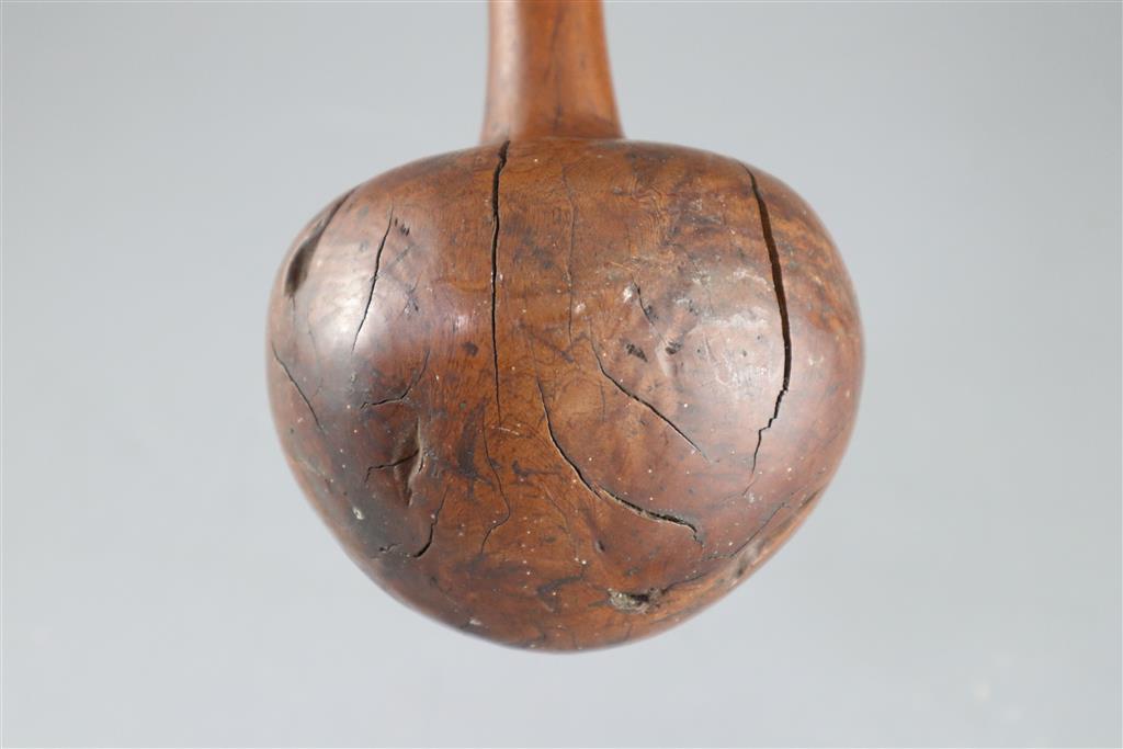 A 19th century Fijian Ula throwing club, length 15.75in. diameter 4.25in.